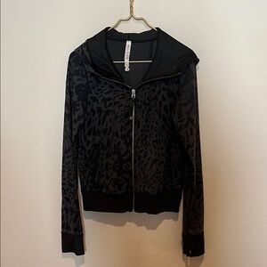 Black Leopard Print Women's Jacket